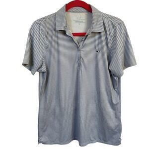 Vineyard Vines Performance Polo Shirt Men's M Blue Pattern Short Sleeve Golf